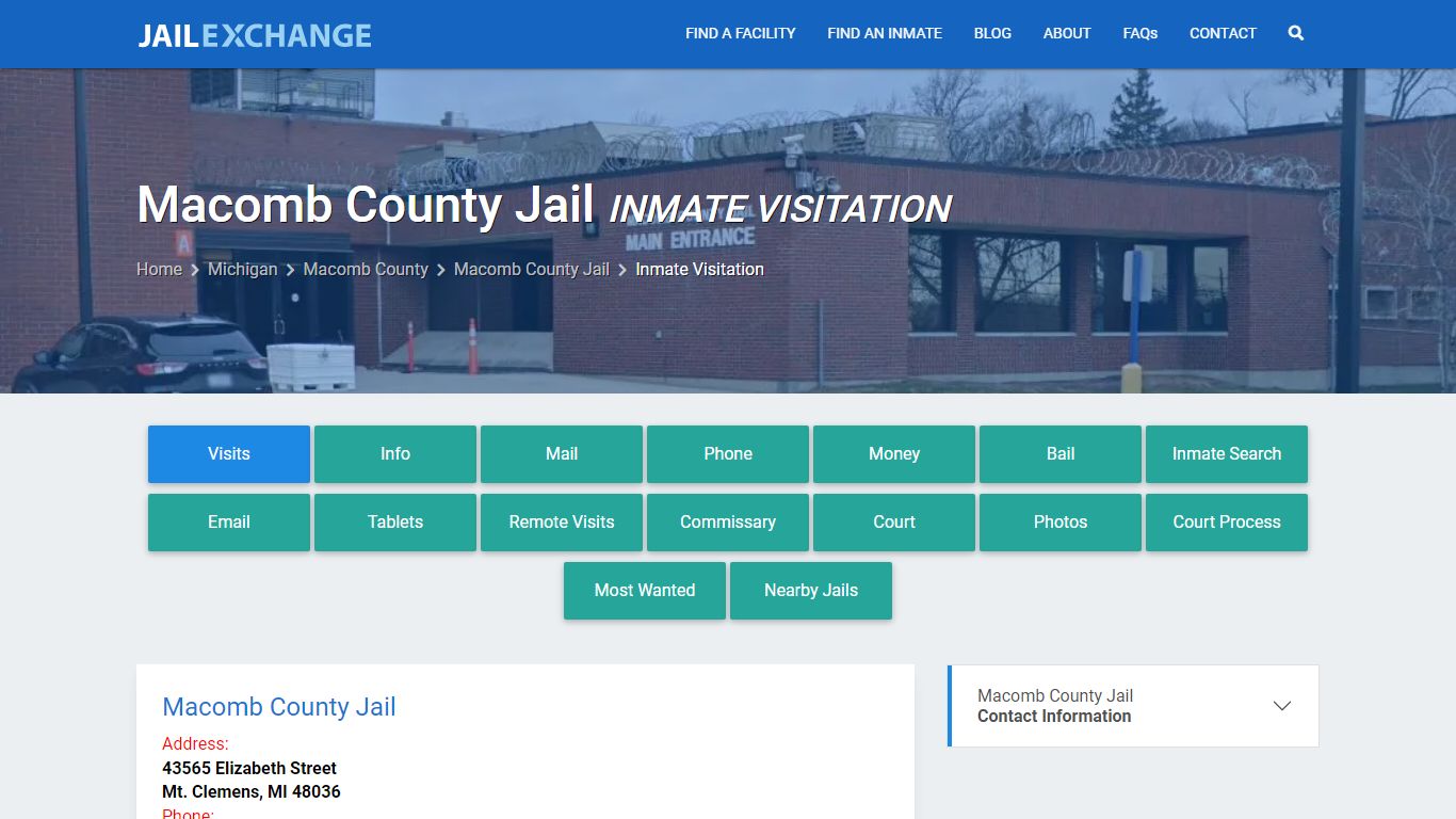 Inmate Visitation - Macomb County Jail, MI - Jail Exchange