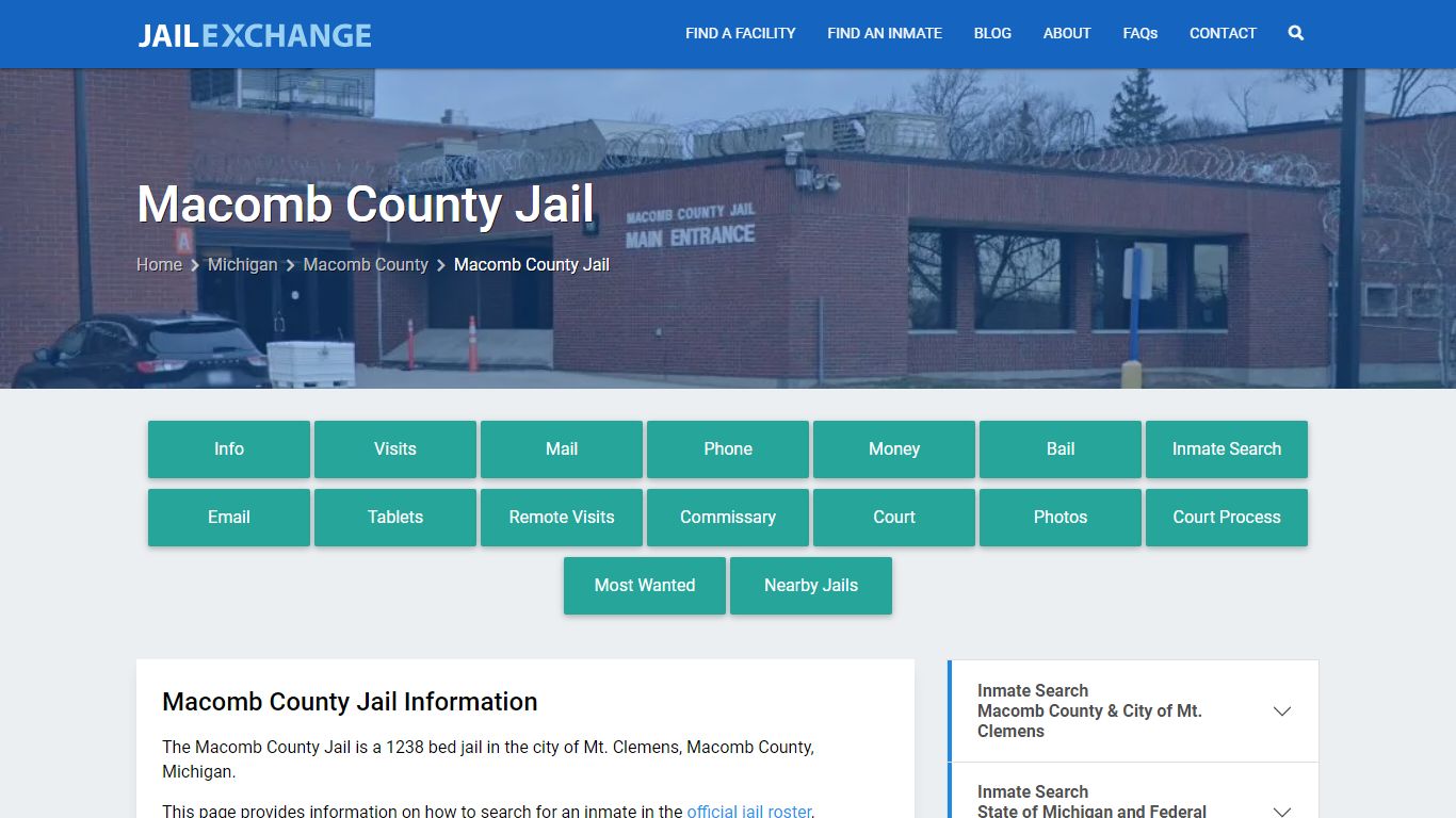Macomb County Jail, MI Inmate Search, Information
