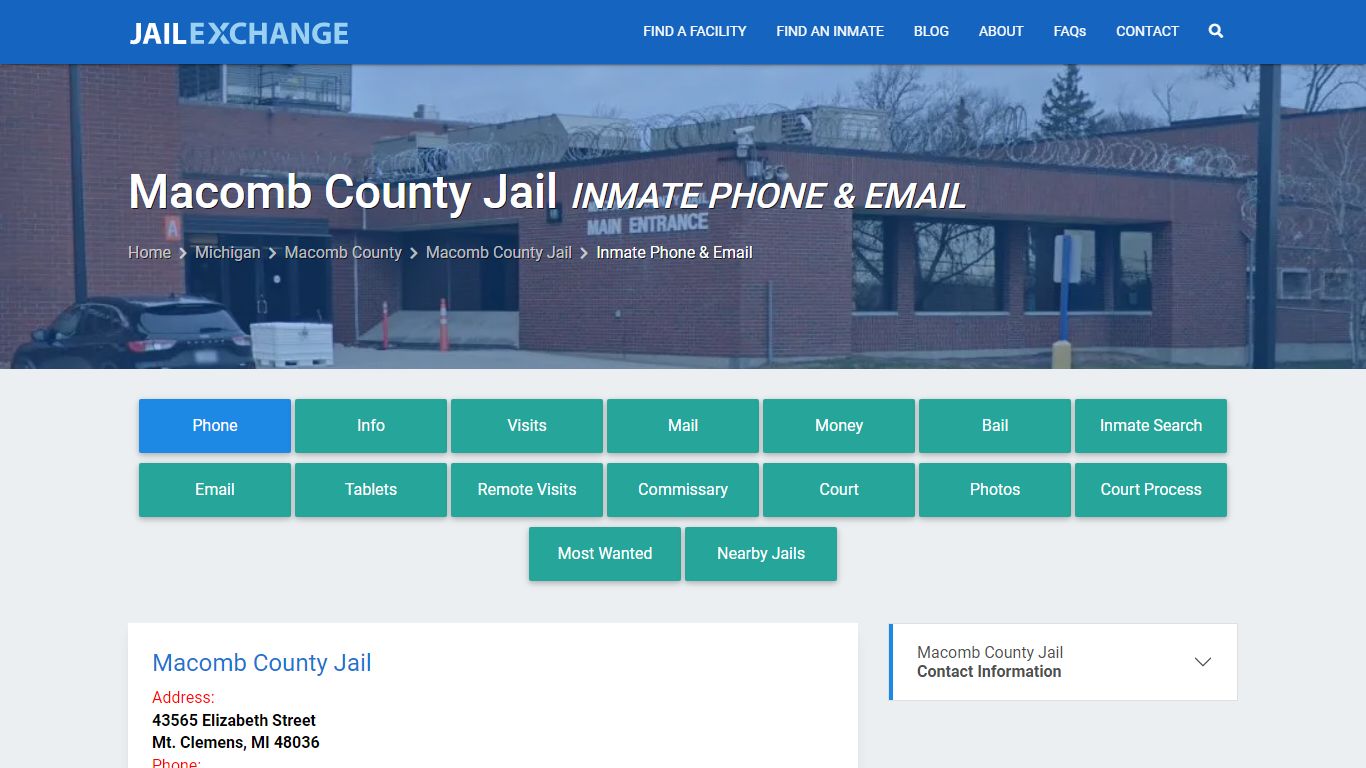 Inmate Phone - Macomb County Jail, MI - Jail Exchange